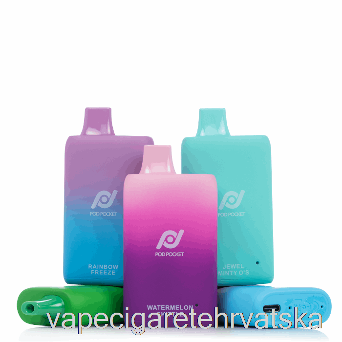 Vape Hrvatska Pod Pocket 7500 0% Bez Nikotina Jednokratna Jagoda Roll Up